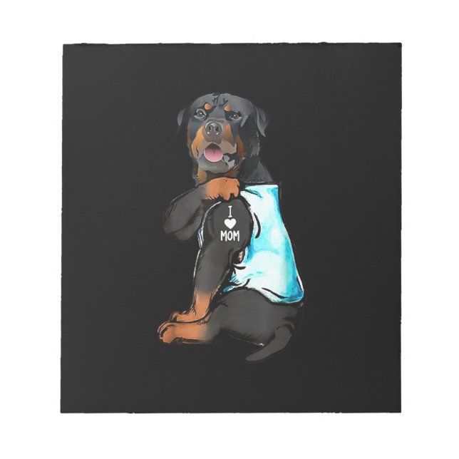 Rottweiler I Love Mom Tattoo Notepad (Front)
