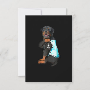 Rottweiler I Love Mom Tattoo RSVP Card