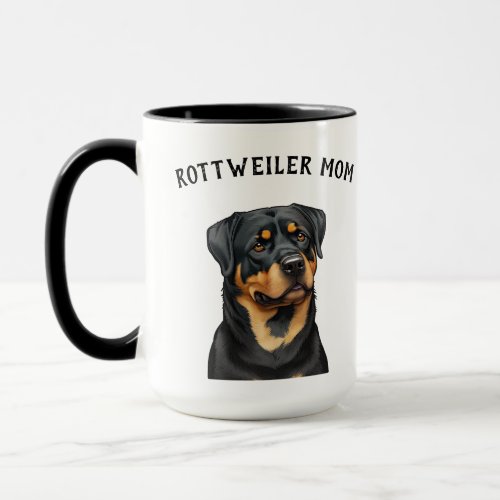 Rottweiler Illustration Cute Dog Lover Coffee  Mug