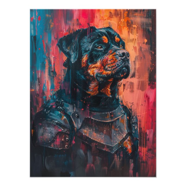 Rottweiler In Armour Photo Print (Front)