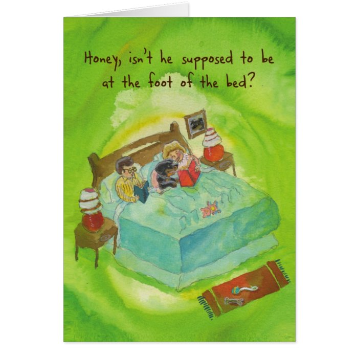 Rottweiler in Bed   Funny Birthday Greeting Cards