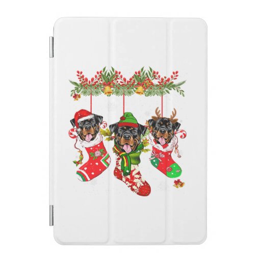 Rottweiler In Socks Christmas Santa Hat Xmas Light iPad Mini Cover