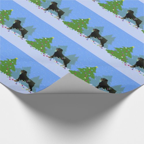 Rottweiler in the Christmas Forest Wrapping Paper