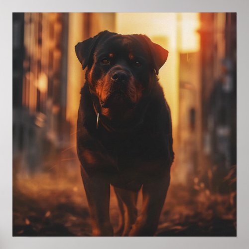 Rottweiler in the City Poster