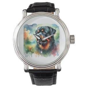Rottweiler in watercolor 241024AREF144 - Watercolo Watch