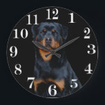 Rottweiler  large clock<br><div class="desc">Rottweiler Liberty at 9 months</div>