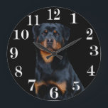Rottweiler  large clock<br><div class="desc">Rottweiler Liberty at 9 months</div>