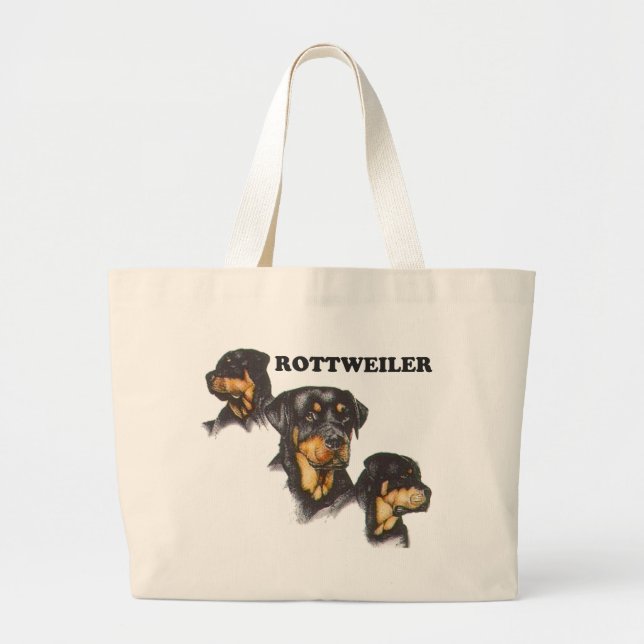 Rottweiler Large Tote Bag (Front)