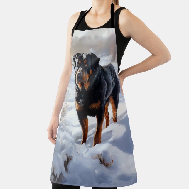 Rottweiler Let It Snow Christmas Apron (Insitu)