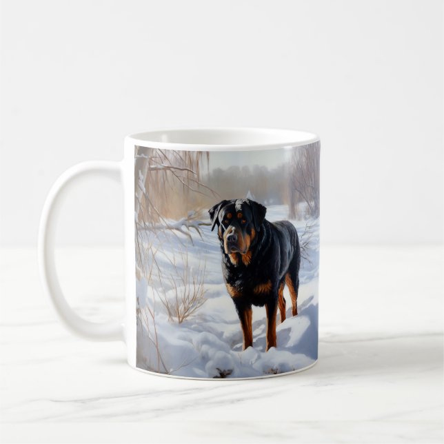 Rottweiler Let It Snow Christmas Coffee Mug (Left)