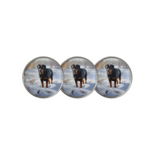 Rottweiler Let It Snow Christmas Golf Ball Marker