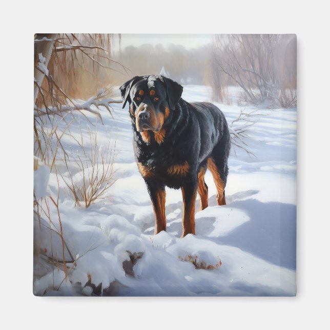 Rottweiler Let It Snow Christmas Magnet (Front)