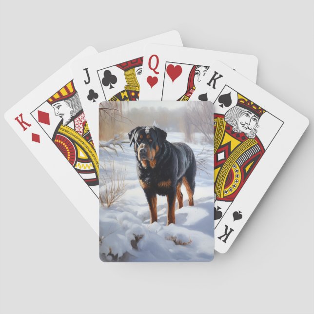 Rottweiler Let It Snow Christmas Poker Cards (Back)