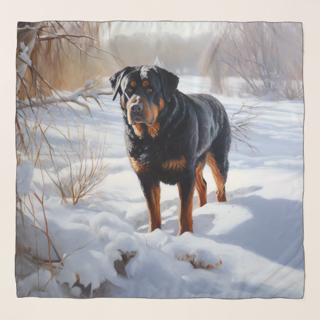 Rottweiler Let It Snow Christmas Scarf (Front)