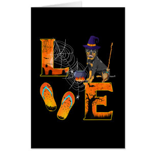 Rottweiler Love Halloween Boo Dog Gifts Rottweiler Card