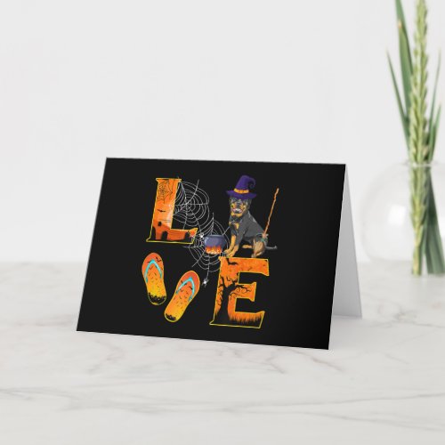 Rottweiler Love Halloween Boo Dog Gifts Rottweiler Holiday Card