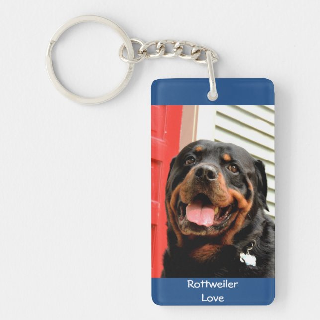 Rottweiler Love Photo Keychain (Front)