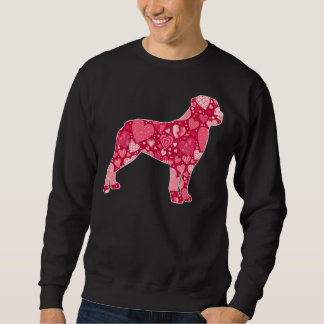 Rottweiler Lover Dog Valentines Day Cute Hearts Pu Sweatshirt