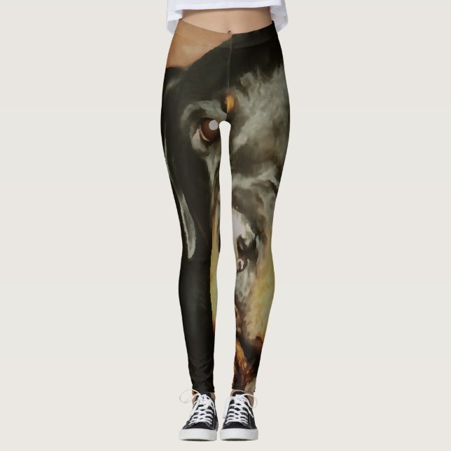 Rottweiler Lover Pet Portrait Leggings (Front)