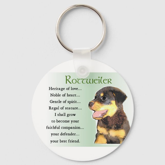 Rottweiler Lovers Gifts Keychain (Front)
