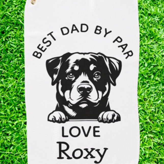 Rottweiler-Loving  Golf Towel (Show your love for Rottweilers on the golf course with this soft, absorbent towel. )