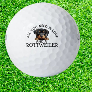 Rottweiler Loving Golfer Golf Balls