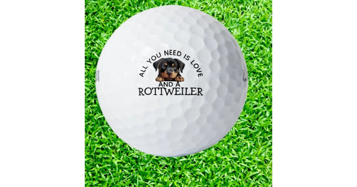 Rottweiler Loving Golfer Golf Balls | Zazzle