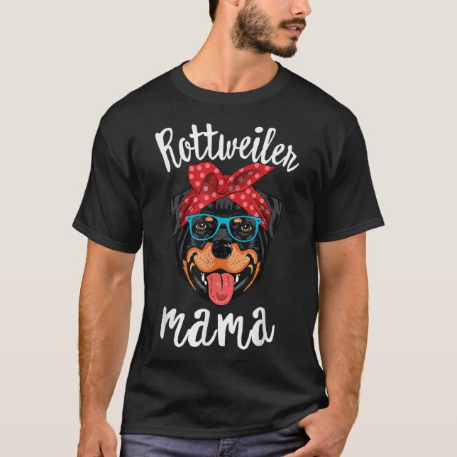 Rottweiler Mama Puppy Mom Dog Mama Lover Gift T-Shirt (Front)
