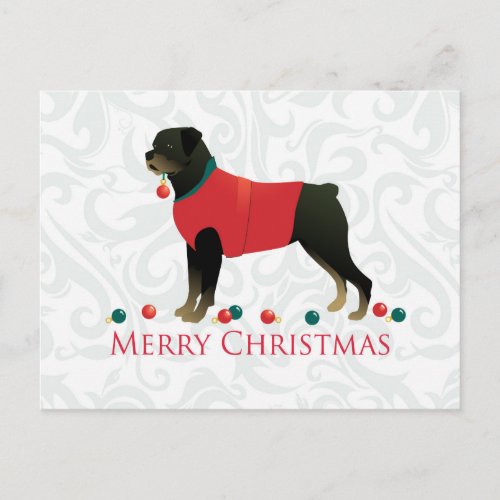 Rottweiler Merry Christmas Design Holiday Postcard