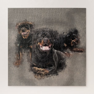 Rottweiler  - Metzgerhund Digital Art Jigsaw Puzzle