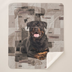 Rottweiler - Metzgerhund Digital Art Sherpa Blanket