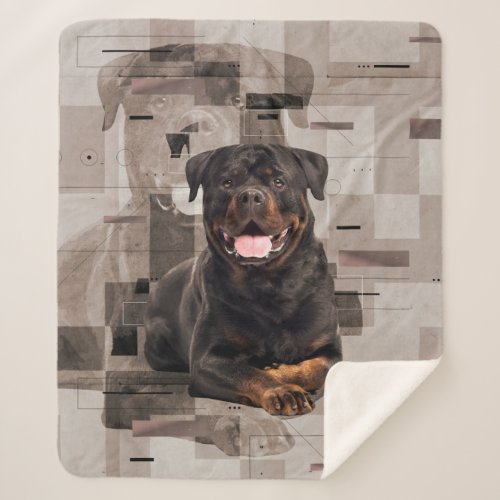 Rottweiler  _ Metzgerhund Digital Art Sherpa Blanket