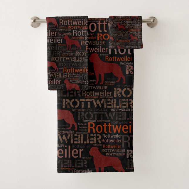 Rottweiler  - Metzgerhund Pattern Bath Towel Set (Insitu)