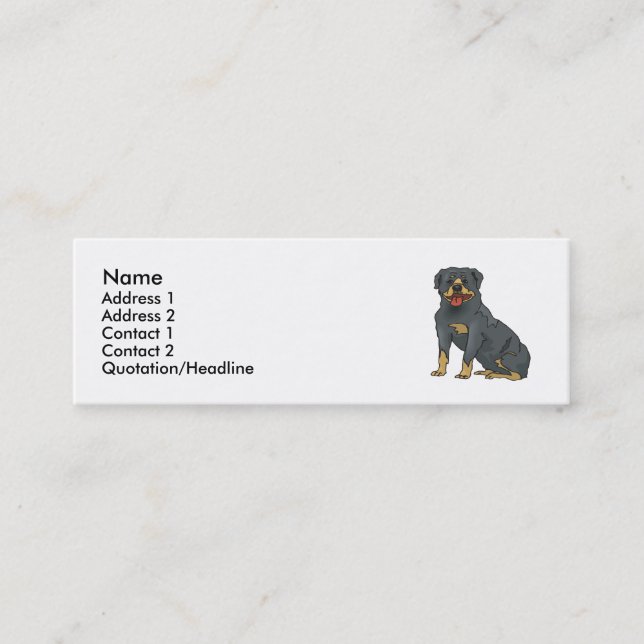 Rottweiler Mini Business Card (Front)