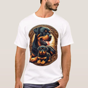 Rottweiler Mom and Puppy T-Shirt