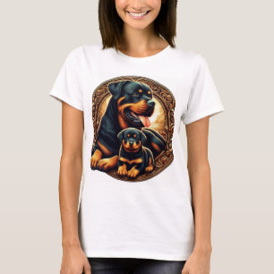 Rottweiler Mom and Puppy T-Shirt