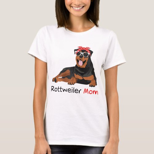 Rottweiler Mom Bandana Womens Rottweiler Dog T_Shirt