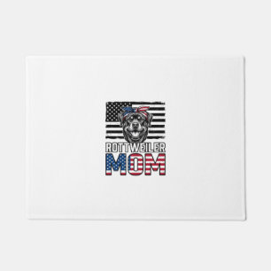 Rottweiler Mom Patriotic Vintage Dog Shirt Design_ Doormat