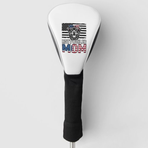Rottweiler Mom Patriotic Vintage Dog Shirt Design_ Golf Head Cover