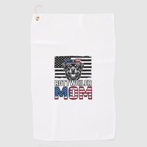 Rottweiler Mom Patriotic Vintage Dog Shirt Design_ Golf Towel