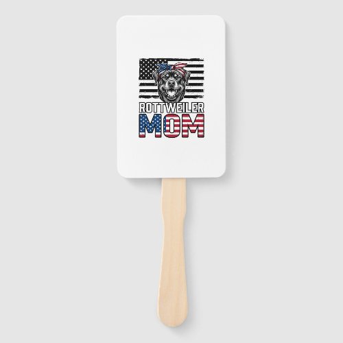 Rottweiler Mom Patriotic Vintage Dog Shirt Design_ Hand Fan