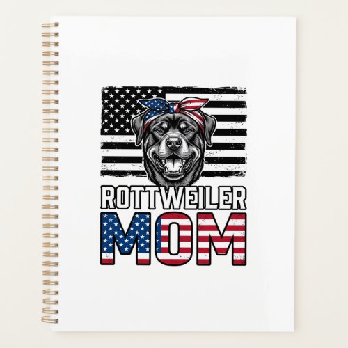 Rottweiler Mom Patriotic Vintage Dog Shirt Design_ Planner
