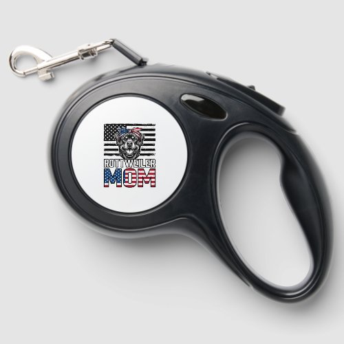 Rottweiler Mom Patriotic Vintage Dog Shirt Design_ Retractable Pet Leash