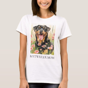 Rottweiler Mom T-Shirt – Watercolor Dog Gift