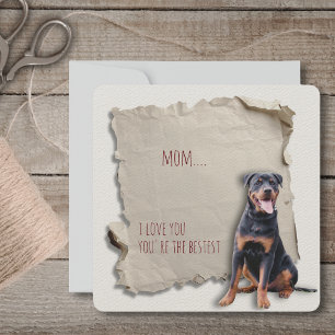 Rottweiler Mom Torn Paper Mothers Day Card