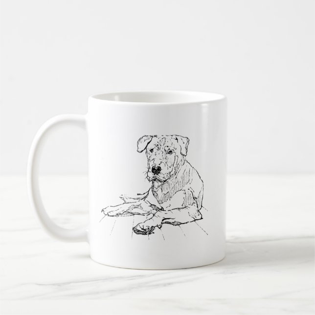 Rottweiler Mug – Minimalist Coffee Mug (Left)