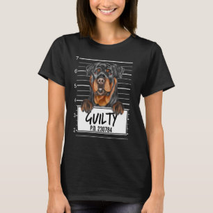 Rottweiler Mugshot Guilty Dog T-Shirt
