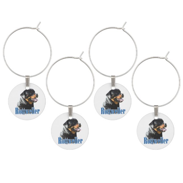 Rottweiler Name Wine Charm (Staggered)