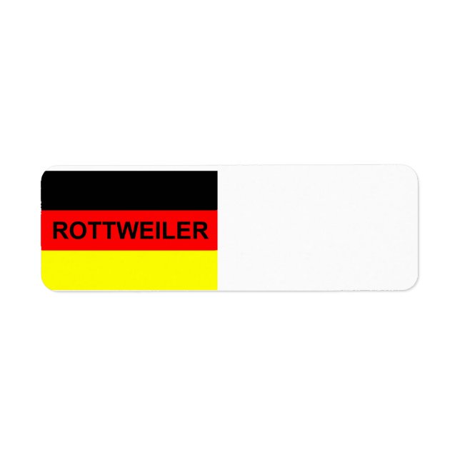 rottweiler namee on flag label (Front)