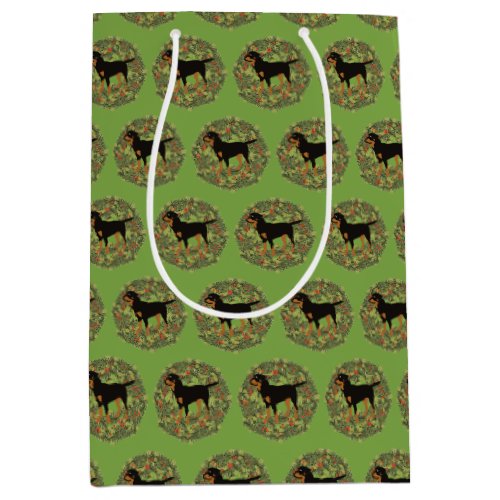 Rottweiler Natural Dog _ Wreath Medium Gift Bag